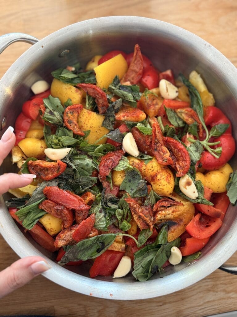 ingredients for roasted red pepper soup with paparika