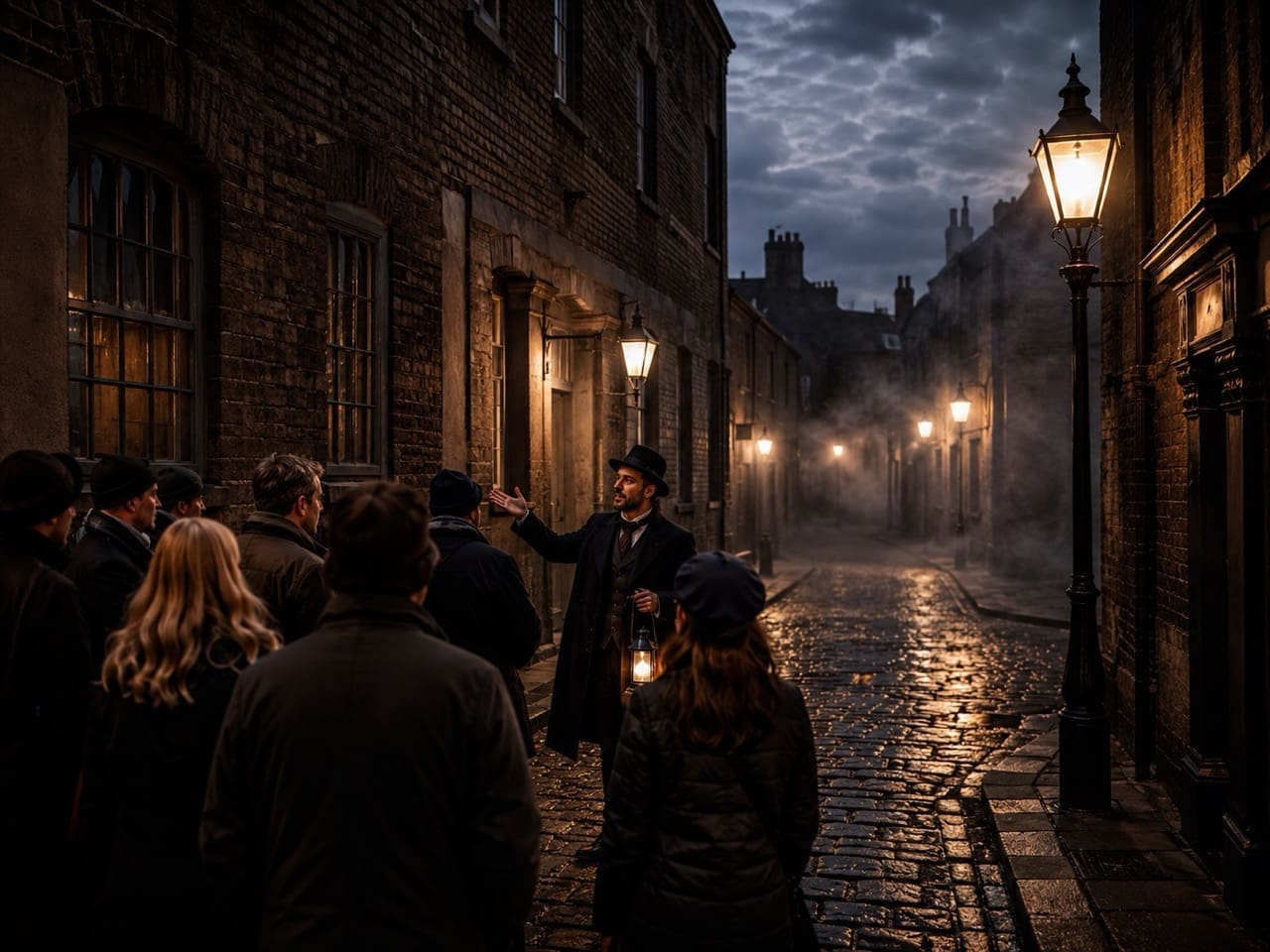 Atmospheric East London street for a Jack the Ripper walking tour in London