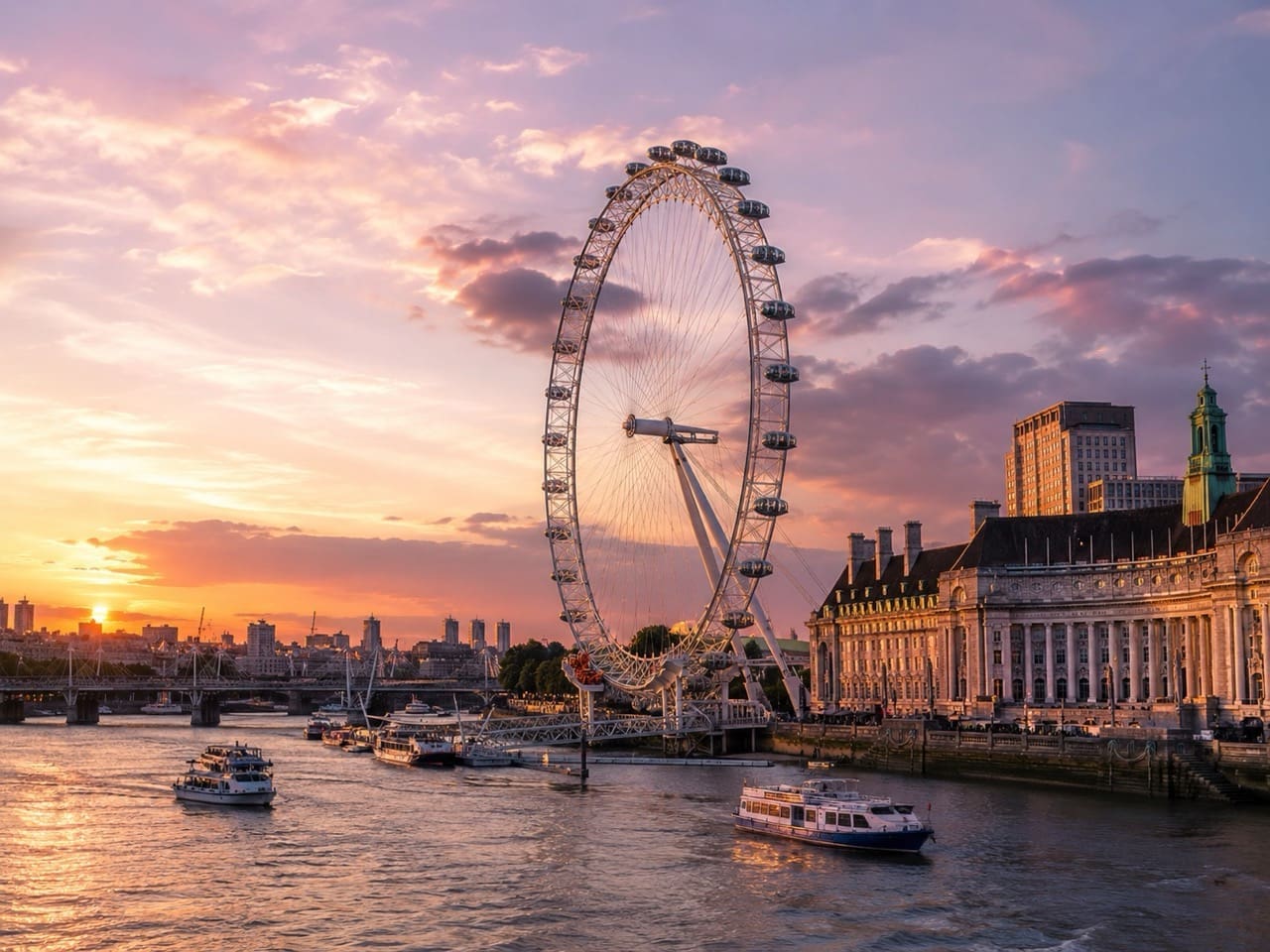 London Eye at golden hour for the best tours in London guide