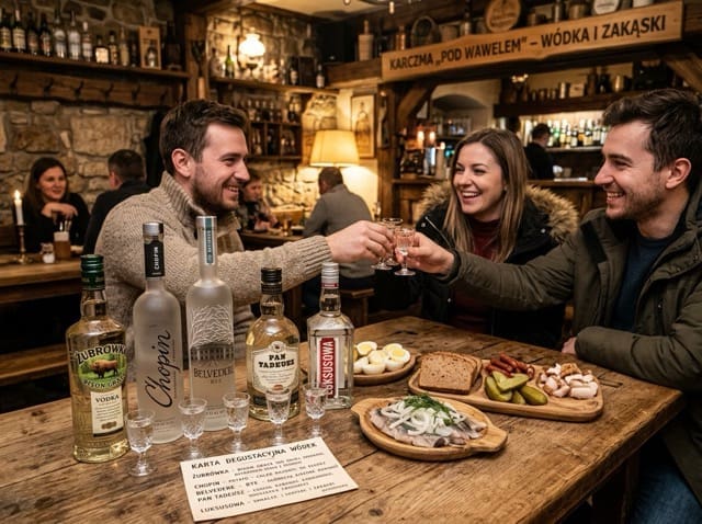 Krakow travel guide Polish vodka tasting in a cosy cellar bar