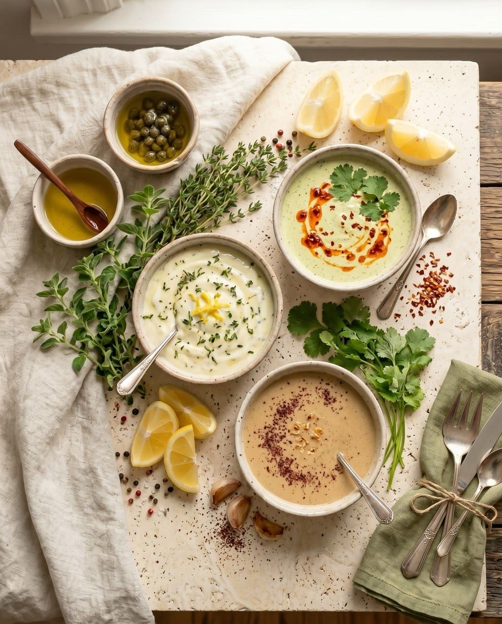 Sauces and dressings for low-carb recipes from The Low-Carb Edit