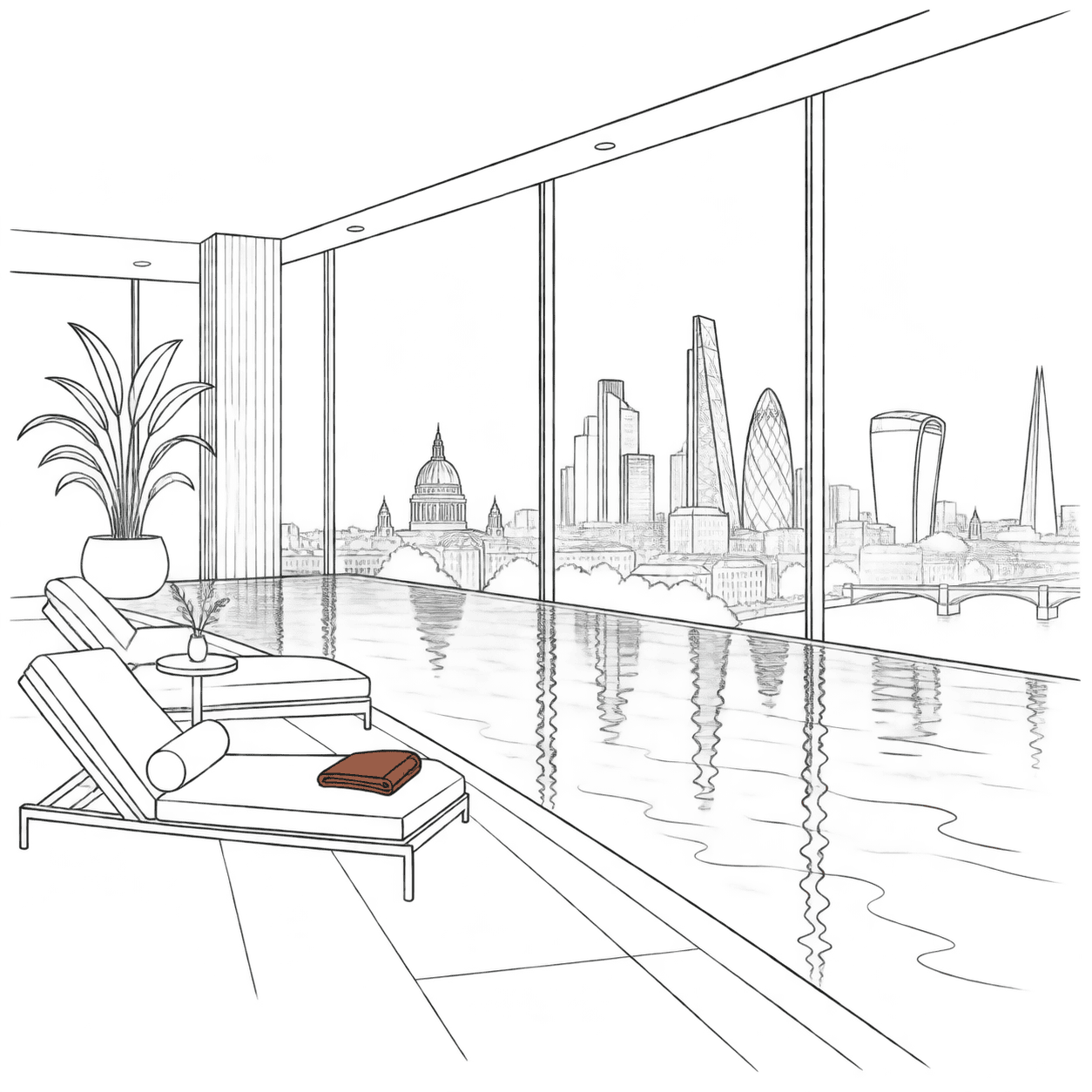 Linear infinity pool illustration