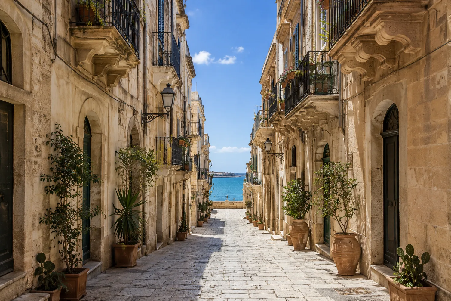 The side streets in Ortigia, Sicily