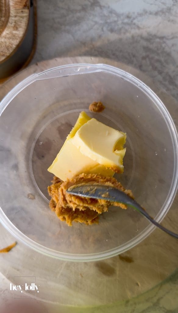 Close-up of miso butter