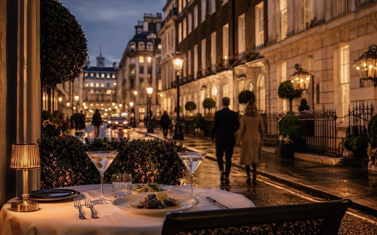 Mayfair luxury dining and martinis for food lovers staying in London